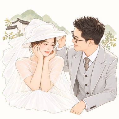 明星与蔡晓华的双人插画标识